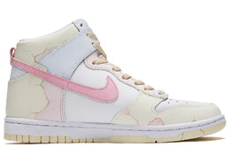 Кроссовки Nike Dunk Skateboarding Shoes Women's High-top Beige/Blue/Pink, цвет Apricot dd1869-108(teamm-裂痕) | apricot