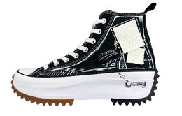 Кроссовки Run Star Hike Canvas унисекс с высоким берцем черного/белого цвета Converse 166800c(team220-粉笔涂鸦) | black/white