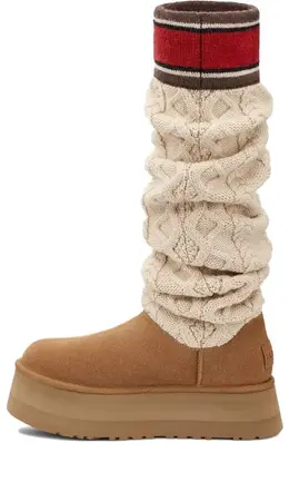 Кроссовки (WMNS) Ugg Classic Sweater Letter Tall 'Chestnut', бежевый 1144044-che | beige