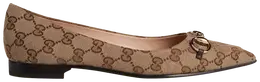 Кроссовки Gucci Wmns Slingback Ballet Flat 'GG Canvas - Beige Ebony', желто-коричневый 786591 2hk80 9763 | tan