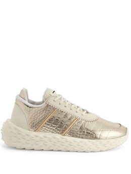 Кроссовки Giuseppe Zanotti Urchin Crocodile Embossed, золотистый rw00118k52 | золотистый