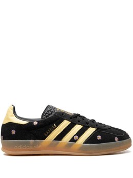 Кроссовки Adidas Gazelle Indoor "Core Black/Almost Yellow/Floral", черный if4490 | черный