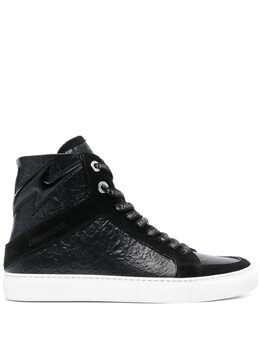 Кеды High Flash с эффектом кракле Zadig & Voltaire, черный swsn00431 | черный