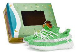Кроссовки Yeezy Boost 350 V2 Lifestyle унисекс с низким верхом белого/зеленого цвета Adidas hq6316(team80-男女同款月光深绿s-box) | green/white