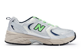 Кроссовки NB 530 унисекс с низким верхом зеленые New Balance mr530ka(team80-男女同款极昼绿s-box) | gray silver green