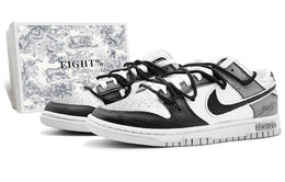 Кроссовки Nike Dunk Skateboarding Shoes Women's Low-top Black/white/gray, серый dh9760-102(team131-黑武士s2) | gray