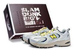 Кроссовки NB 530 унисекс с низким верхом желтые New Balance mr530ka(team80-男女同款极昼黄s-box) | gray/silver/yellow
