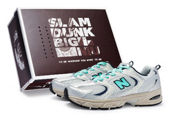 Кроссовки NB 530 унисекс с низким верхом серые/серебристые New Balance mr530ka(team80-男女同款极昼s-box) | silver/gray