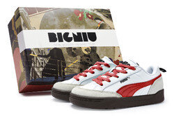 Кроссовки Puma Park Lifestyle Skateboarding Shoes Unisex Low-top Grey/Red/White, белый/серый 397262-01(team80-男女同款奔流红s-box) | white/gray