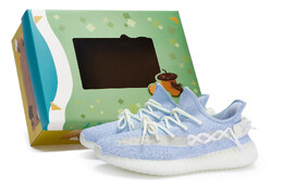 Кроссовки Yeezy Boost 350 V2 Lifestyle унисекс с низким верхом белого/синего цвета Adidas, синий/белый hq6316(team80-男女同款月光雾蓝s-box) | blue/white