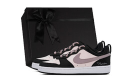 Кроссовки Nike Court Borough Skateboarding Shoes Women's Low-top Black/pink/white, черный bq5448-115(team84-黑玫树莓s-box) | black powder