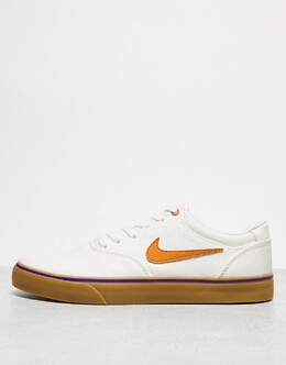 Nike – Chron 2 – бело-оранжевые кроссовки из парусины 133400923 | biały