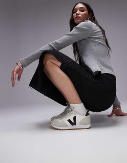 Veja – SDU Rec – Белые кроссовки из искусственной замши и сетки с черными вставками 137032879 | biały