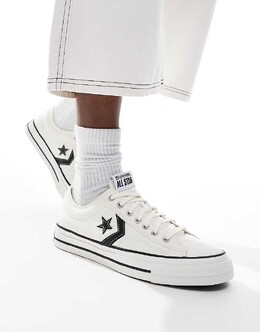 Converse Star Player 76 Ox премиальные кроссовки из канвы белого цвета с черной деталью 136984920 | weiß