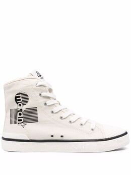 Isabel Marant высокие кеды с логотипом, нейтральный цвет bk019000m018s | нейтральный цвет