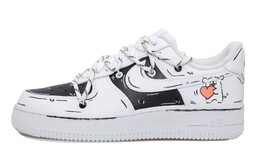 Кроссовки Air Force 1 для скейтбординга унисекс с низким верхом, белый/черный Nike cw2288-111（team-69线条小狗） | white