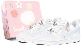 Кроссовки Nike Court Borough Skateboard Shoes Women's Low-Top White Blue bq5448-100（team375-女款捕梦幻想sbox） | white