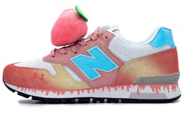 Кроссовки NB 565 унисекс с низким верхом розовые/синие/белые New Balance ml565ew1（team241-桃你喜欢） | peach pink