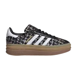 Кроссовки Adidas Wmns Gazelle Bold 'Tweed - Black Gum', черный jp5672 | core black/footwear white/gold metallic