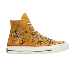 Кроссовки Converse Wmns Chuck 70 High 'Parkway Floral Embroidery - Turmeric Gold', золотой 561651c | turmeric gold/teak
