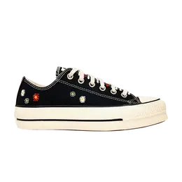 Кроссовки Converse Wmns Chuck Taylor All Star Lift Low 'Daisy Embroidery - Black', черный 567994c | black/natural ivory/black