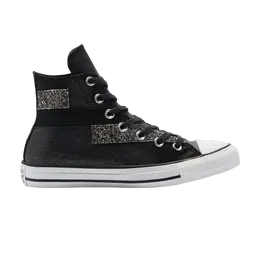 Кроссовки Converse Wmns Chuck Taylor All Star High 'Black Glitter', черный 569427c | black/lemon venom/white