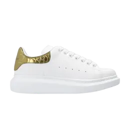 Кроссовки Alexander McQueen Alexander McQueen Wmns Oversized Sneaker 'Gold Crocodile', белый 553770 whybq 9075 | white/gold