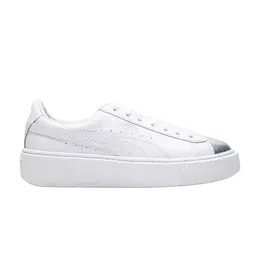 Кроссовки Puma Wmns Basket Platform 'Iridescent', белый 364525 01 | white/bluefish