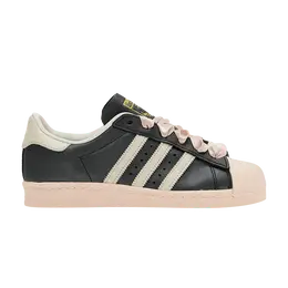 Кроссовки Adidas Wmns Superstar 82 'Black Pink Ribbon Laces', черный id1423 | core black/off white/wonder aqua