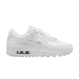 Кроссовки Nike Wmns Air Max 90 'White Metallic Silver', белый fv0949 100 | white/metallic silver/blue joy