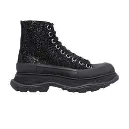 Кроссовки Alexander McQueen Alexander McQueen Wmns Tread Slick High 'Black Glitter', черный 666806 w4jf4 1000 | black