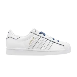 Кроссовки Adidas Wmns Superstar 'White Altered Blue', белый gx2012 | cloud white/altered blue/gold metallic