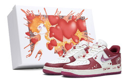 Кроссовки Nike Air Force 1 Skateboarding Shoes Women's Low-top Red, белый fz5068-161(team196-女款恋爱热线s-box | white