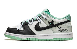 Кроссовки Nike Dunk Skateboarding Shoes Women's Low-top Grey/green, черный dh9765-302(team182-女款灵喵翠影黑绿) | black