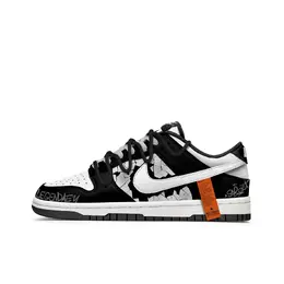 Nike Dunk Crackle Five Lines Противоскользящие Износостойкие Низкие Кроссовки для Скейтбординга Унисекс Черный Белый dd1391-100(team202-裂纹五条) | black white