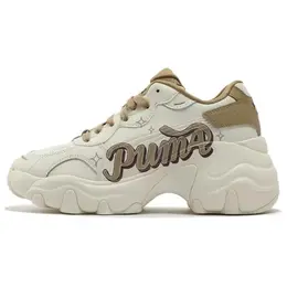 Пульсар Wedge Low Top Массивные кроссовки Женские Бело-коричневые Puma, Экрю-Светло-коричневый-Кофе 400492-02 | ecru-light brown-coffee