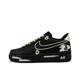 Nike Air Force 1 Антискользящие Износостойкие Низкие Кроссовки для Скейтбординга Унисекс Черные cw2288-001（team305-麻绳尼卡） | black