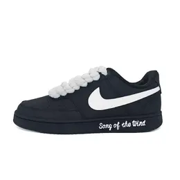 Nike Court Vision Low Противоскользящие Износостойкие Низкие Кроссовки для Скейтбординга Унисекс Черный Белый dh2987-002（team633-起风了) | black white