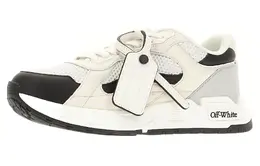 OFF WHITE Kick Off Кожаные Кроссовки Женские Off-White, Белый Серый Черный owia285c99lea0010110 | white gray black