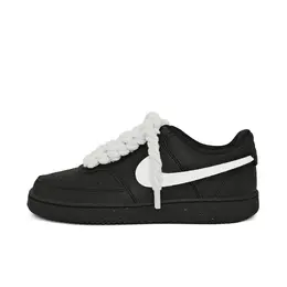 Nike Court Vision White Phantom Противоскользящие и износостойкие легкие низкие кроссовки для скейтбординга унисекс черно-белые dh2987-002（team275-白色孤影） | black white
