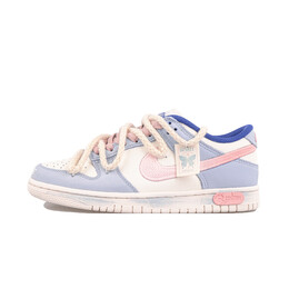 Кроссовки Nike Dunk Skateboarding Shoes Women's Low-top Pink, синий 14421385(team27-女款斑斓蝶恋s-box) | blue