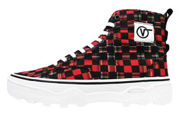 Кроссовки для скейтбординга унисекс с высоким верхом, черные/красные Vans vn0a4p3ktg7