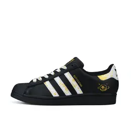 Adidas Низкие противоскользящие износостойкие кроссовки для скейтбординга SUPERSTAR унисекс, черно-золотые eg4959（team849-招财进宝） | black gold