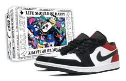Jordan Баскетбольные кроссовки Air 1 Vintage, унисекс, низкие, черные, красные hf3148-106(team701-芝加哥-box熊） | red