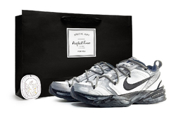 Nike Air Monarch 4 Роскошные уличные низкие кроссовки на массивной подошве унисекс, цвет черный, белый, серый 415445-102（team285-骇爪礼袋) | black white gray