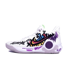 Nike Баскетбольные кроссовки KD Trey 5 IX Mid top унисекс белые фиолетовые dj6922-100（team1159-炫彩涂鸦） | white purple