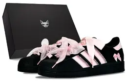Adidas Кроссовки для скейтбординга Superstar 2, женские, низкие, черно-розовые jh9977(team79-粉蕾舞曲s-box) | cool pink (black box)