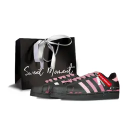 Adidas Кроссовки для скейтбординга Superstar, унисекс, низкие, черные, розовые eg4959（team1111-归途sbox） | black