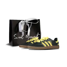 Кроссовки немецкой армии SAMBA OG, унисекс, низкие, черные, желтые Adidas, Black b75807（team1111-杜鹃蝴蝶sbox） | black