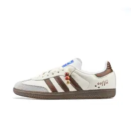 Adidas Кроссовки для скейтбординга SAMBA OG с противоскользящим покрытием, износостойкие, унисекс, белые, коричневые b75806（team849-休闲时光） | white brown